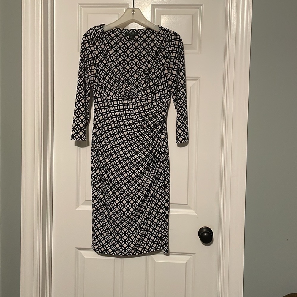 Ralph Lauren 3/4 Sleeve Women’s Faux Wrap Stretch Dress